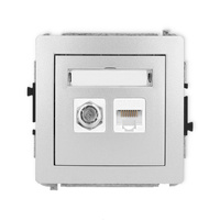 KARLIK DECO 7DGFK-1  Gniazdo antenowe pojedyńcze typu F (SAT) + gniazda komp. poj. 1xRJ45