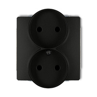 KARLIK DECO 12DGPRSO-2p  Gniazdo podwójne do ramki DECO Soft bez uziemienia 2x2P (przesłony torów prądowych)