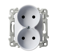 OSPEL SZAFIR GP-2ZR/m/00 Gniazdo podwójne moduł biały