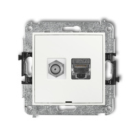 KARLIK MINI 25MGFKBO-5  Gniazdo antenowe pojedyńcze typu F (SAT) + gniazda komp. poj. 1xRJ45