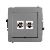 KARLIK DECO 27DGFBO-2 Gniazdo antenowe podwójne typu F (SAT) niklowany