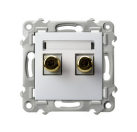 OSPEL SZAFIR GGN-1Z/m/00 Gniazdo głośnikowe pojedyncze biały