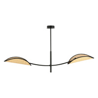 PETALO lampa wisząca, moc max.2x40W, E14, czarna-ratan