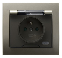 OSPEL KIER GPH-1WZP/45/d Gniazdo bryzgoszczelne z/u IP-44 z przesłonami