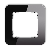 KARLIK ICON 12-12-IRSZ-1 Ramka uniwersalna pojedyncza zaokrąglona - efekt szkła (ramka: czarna; spód: czarny)