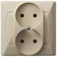 OSPEL AKCENT GP-2A/01 Gniazdo podwójne beż