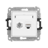 KARLIK MINI MGFK-3 Gniazdo antenowe pojedyńcze typu F (SAT) + gniazda komp. poj. 1xRJ45