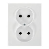 Gniazdo podwójne p/t 2x2P Malta, 16A, 250V, PT-5M, biały