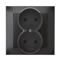 OSPEL IMPRESJA GP-2Y/50 Gniazdo podwójne kompletne z ramką