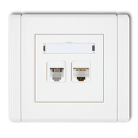 KARLIK FLEXI FGTK  Gniazdo telefoniczne pojedyncze 1xRJ11 + komputerowe pojedyncze 1xRJ45