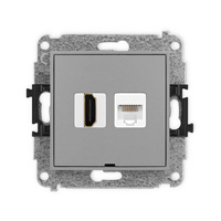 KARLIK ICON 27IGHKBO  Gniazdo pojedyńcze  HDMI 2.0 + gniazda komp. poj. 1xRJ45