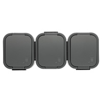 Gniazdo potrójne n/t 3x2P+Z, bryzgoszczelne z klapką B2, IP54, NT-316 B2, szary