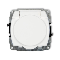 KARLIK TREND GPB-1sp  Gniazdo bryzgoszczelne z uziemieniem SCHUKO 2P+Z (klapka biała