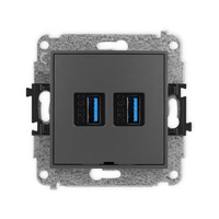 KARLIK MINI 28MGUSBBO-6  Gniazdo podwójne 2xUSB A-A 3.0