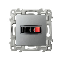 OSPEL SZAFIR GG-1Z/m/18 Gniazdo głośnikowe pojedyncze srebro