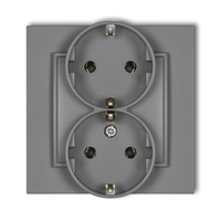 KARLIK MINI 27MGP-2s Gniazdo podwójne z uziemieniem SCHUKO 2x(2P+Z) (bez przesłon torów prądowych)