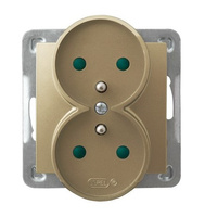 OSPEL IMPRESJA GP-2YRAZP/m/28 Gniazdo podwójne z/u z przesłonami, moduł