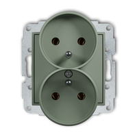 KARLIK ICON 61IGPR-2z Mechanizm gniazda podwójnego do ramki z uziemieniem 2x(2P+Z) (bez przesłon torów prądowych)