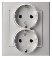 OSPEL SONATA GP-2RS/38 Gniazdo podwójne z uziemieniem schuko kompletne