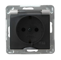 Ospel impresja GPH-1YS/m/18/d Gniazdo bryzgoszczelne schuko IP-44 srebr