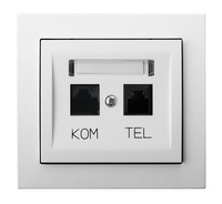OSPEL KIER GPKT-W/K/00 Gniazdo komputerowo-telefoniczne RJ 45 kat. 5e, (8-stykowe) + RJ 11 (6-stykowe)