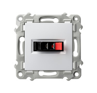 OSPEL SZAFIR GG-1Z/m/00 Gniazdo głośnikowe pojedyncze biały