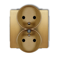 KARLIK DECO 29DGPRSO-2zp  Gniazdo podwójne do ramki DECO Soft z uziemieniem 2x(2P+Z) (przesłony torów prądowych)