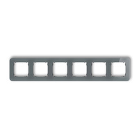 KARLIK ICON 28-12-IRSZ-6 Ramka uniwersalna sześciokrotna zaokrąglona - efekt szkła (ramka: grafitowa; spód: czarny)