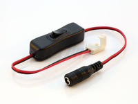 LED line® złączka do taśm LED CLICK CONNECTOR pojedyncze 8 mm 2 PIN z przewodem do gniazda DC oraz włącznikiem