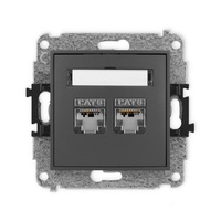 KARLIK MINI 28MGK-6  Gniazdo komputerowe podwójne 2xRJ45