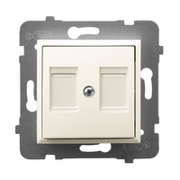 Ospel aria GPK-2UP/p/27 Obudowa gniazda podwójnego z przesłoną typu Keystone prosta