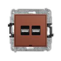 KARLIK ICON 63ICUSBBO-6 Mechanizm ładowarki USB podwójnej 2xUSB A, 15,5W max., 5V, 3.1A, bez pola opisowego