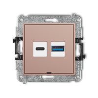 KARLIK MINI 62MCUSBBO-8 Mechanizm ładowarki USB podwójnej USB C + USB A, 20W max., bez pola opisowego