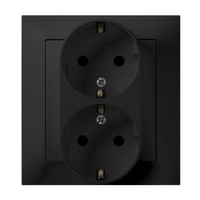 OSPEL IMPRESJA GP-2YS/33 Gniazdo podwójne schuko kompletne z ramką