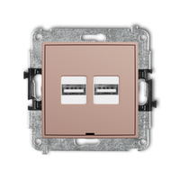 KARLIK MINI 62MCUSBBO-6 Mechanizm ładowarki USB podwójnej 2xUSB A, 15,5W max., 5V, 3.1A, bez pola opisowego