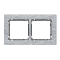 KARLIK DECO 7-11-DRA-2 Ramka uniwersalna podwójna - aluminium szczotkowane (ramka: srebrna; spód: grafitowy)