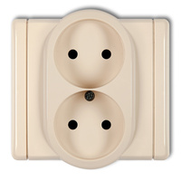 KARLIK FLEXI 1FGP-2p  Gniazdo podwójne bez uziemienia 2x2P (przesłony torów prądowych)