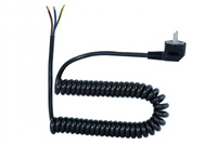F-ELEKTRO F5.0082  Przewód spiralny - wtyczka kątowa 3x1-10m czarny
