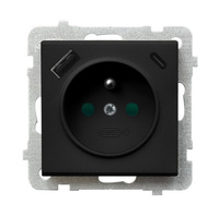 OSPEL SONATA GP-1RZPUSBAC/m/33 Gniazdo z/u z przesłonami, z ładowarką USB A+C
