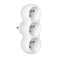 Rozgałęźnik 3x2P+Z "bałwanek" z wtyczką centralną, biały