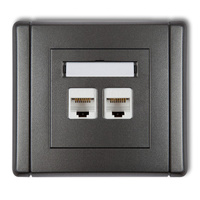 KARLIK FLEXI 11FGK-6   Gniazdo komputerowe podwójne 2xRJ45