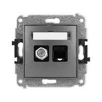 KARLIK ICON 11IGFK-1  Gniazdo antenowe pojedyńcze typu F (SAT) + gniazda komp. poj. 1xRJ45