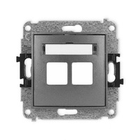 KARLIK MINI 11MGM-2P  Gniazdo multimedialne podwójnego bez modułu (standard Keystone)