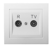 OSPEL KIER GPA-10WP/00 Gniazdo RTV przelotowe 10-dB biały