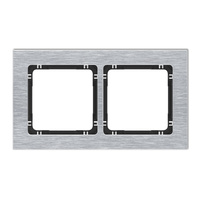 KARLIK DECO 7-12-DRA-2 Ramka uniwersalna podwójna - aluminium szczotkowane (ramka: srebrna; spód: czarny)