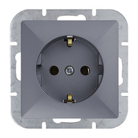 Gniazdo pojedyncze p/t 2P+Z Schuko Pearl, 16A, 250V, PT-17P, antracyt