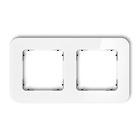 KARLIK ICON 0-12-IRSZ-2 Ramka uniwersalna podwójna zaokrąglona - efekt szkła (ramka: biała; spód: czarny)