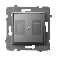 Ospel aria GPK-2UP/p/70 Obudowa gniazda podwójnego z przesłoną typu Keystone prosta