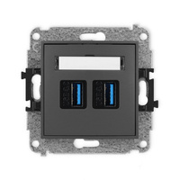 KARLIK MINI 28MGUSB-6  Gniazdo podwójne 2xUSB A-A 3.0