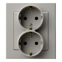 OSPEL SONATA GP-2RS/82 Gniazdo podwójne schuko kompletne z ramką